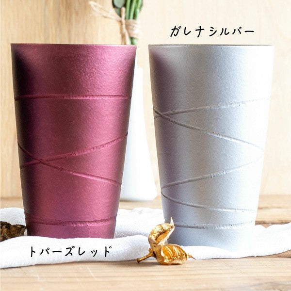 Metal Color Tall Cup Pair Mino ware
