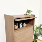 Nordic-Style Tall Bookshelf & Storage Cabinet 60cm | Walnut | Made in Japan