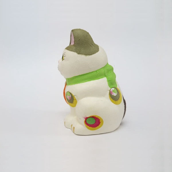 Ishikawa Shigyo Mino Washi Ceramic Maneki Neko – Polka Dot | Mino Washi | Seto Ware | Made in Japan