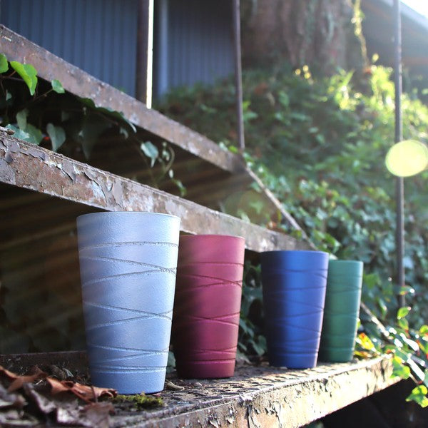 Metal Color Tall Cup Pair Mino ware