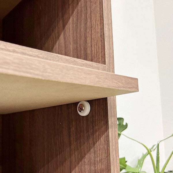 Nordic-Style Tall Bookshelf & Storage Cabinet 60cm | Walnut | Made in Japan