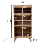 Nordic-Style Tall Bookshelf & Storage Cabinet 60cm | Walnut | Made in Japan
