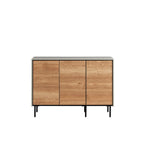 Natural Modern Sideboard｜霧面灰 × 復古木紋｜日本製