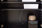 Natural Modern Sideboard｜霧面灰 × 復古木紋｜日本製