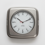 [Industrial Aesthetics] POST GENERAL Minimalist Industrial Wall Clock with Metallic Finish — Limited Edition Silver