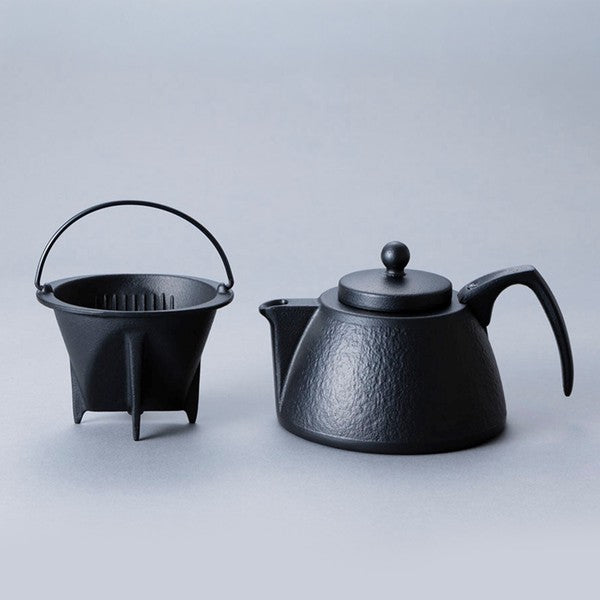 Japanese Cast Iron Coffee Pot Set | Includes Dripper &amp; Tea Strainer | 750ml | Made in Japan