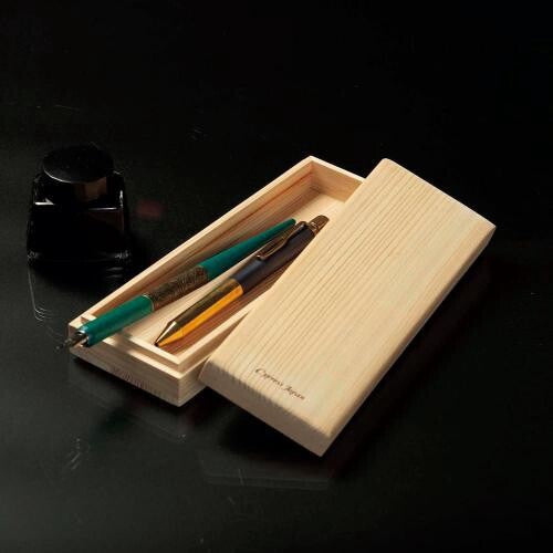 Hinoki Wood Multi Pen Tray – Solid Wood | Made in Japan