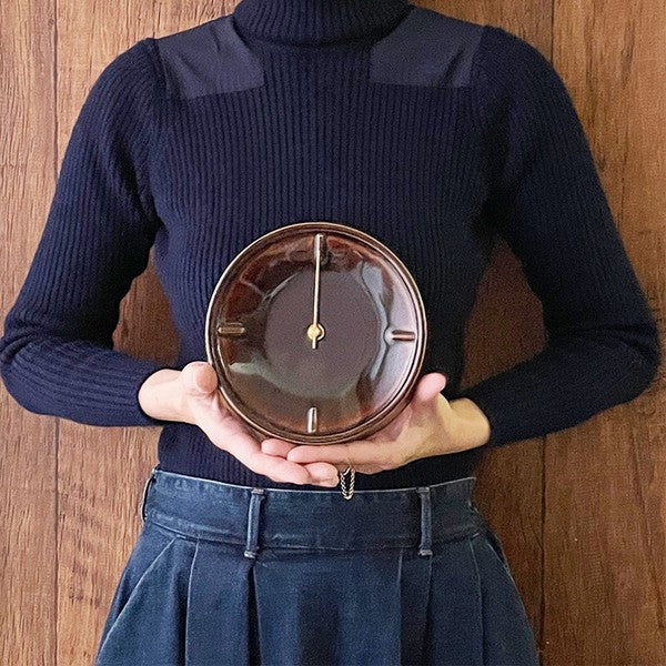 Sodateru Tokei Handmade Ceramic Wall Clock | Mino Ware | Made in Japan