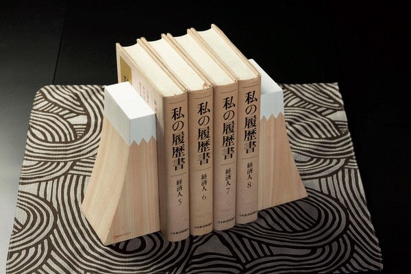 Hinoki Wood Bookends – Mt. Fuji | Made in Japan