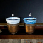 Uno Family Handcrafted Golden Yao-bian Teacups (Pair in Gift Box)