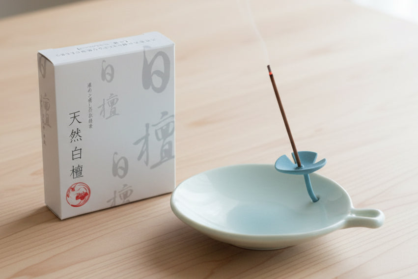 Natural Byakudan Short Incense | Crystal Powder Infusion | Made in Japan