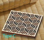Handcrafted by Artisans: Carved Japanese Cypress Coasters