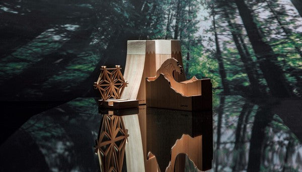 Hinoki Wood Bookends – Mt. Fuji | Made in Japan