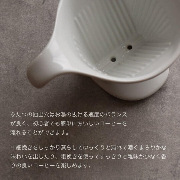 ZEROJAPAN 美濃燒咖啡濾杯 L｜雙孔集中滴濾設計｜日本製