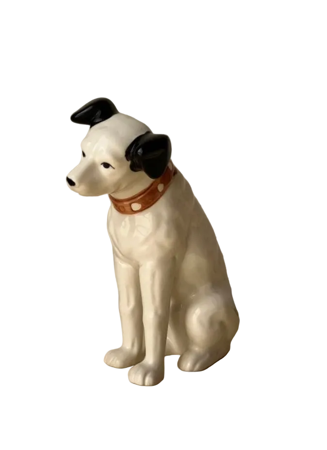 Showa Retro Victor “Nipper” Classic Logo Dog Ceramic Figurine