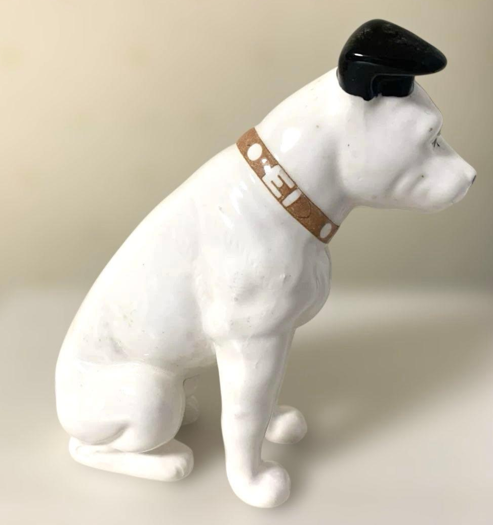 Showa Retro Victor “Nipper” Classic Logo Dog Ceramic Figurine