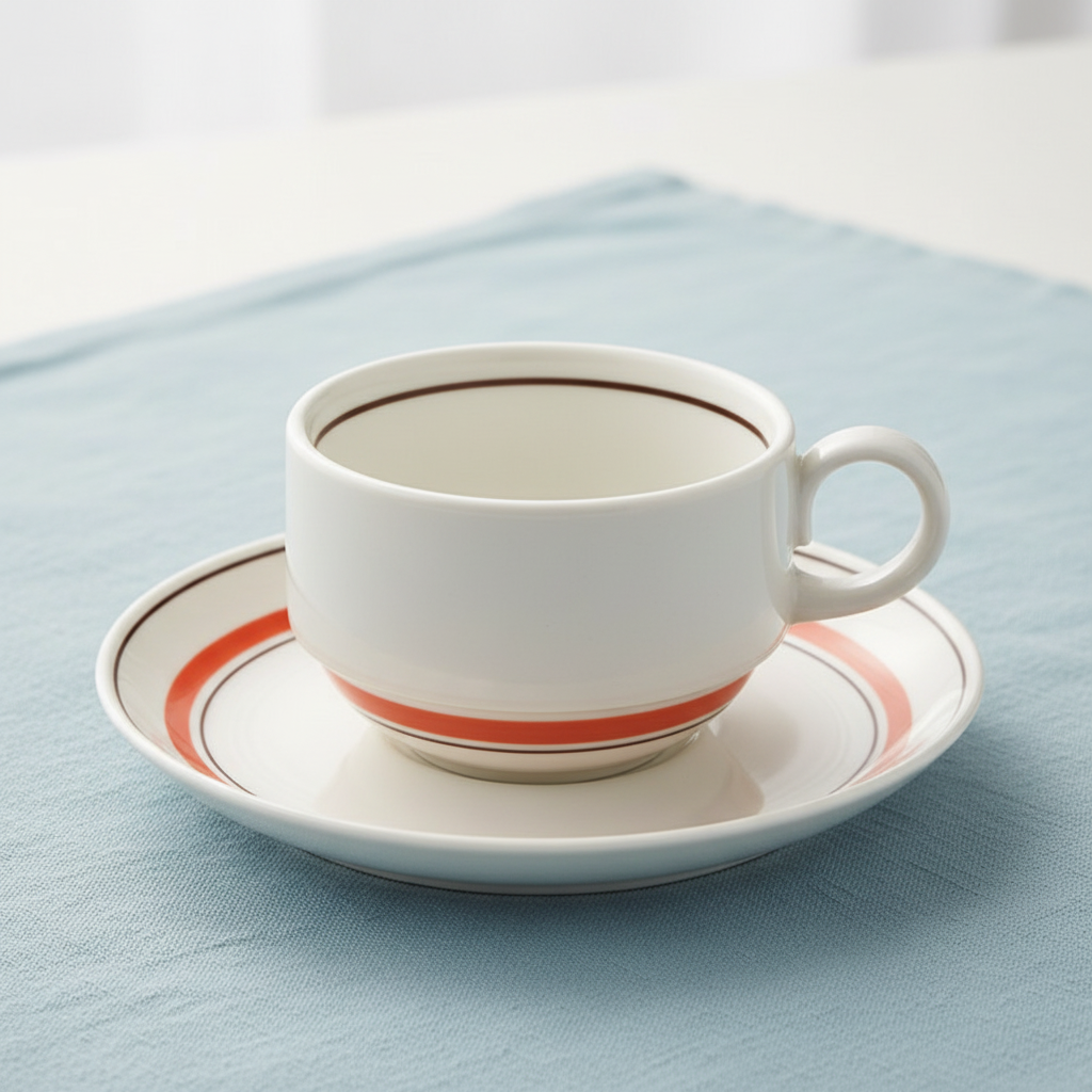 Snow Tone Stackable Cup & Saucer Set | Mino Ware | Made in Japan