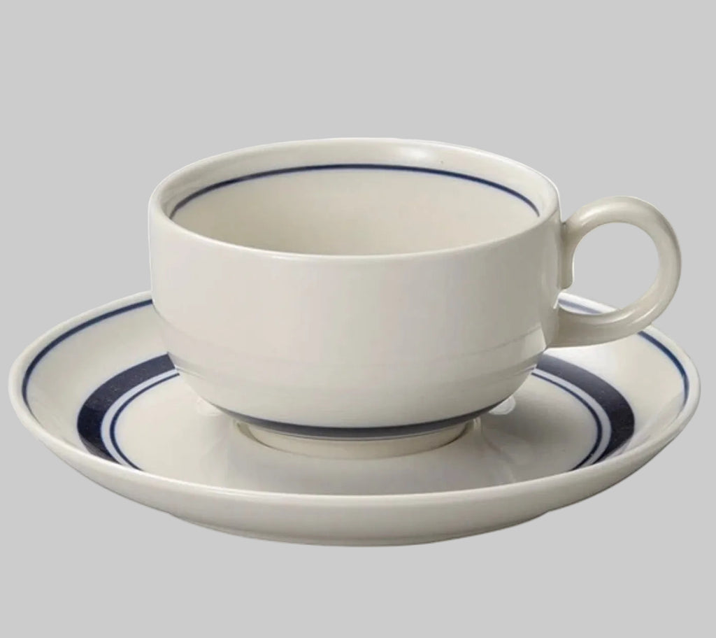 Snow Tone Stackable Cup & Saucer Set | Mino Ware | Made in Japan