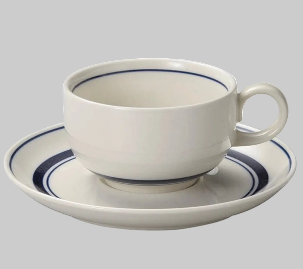 Snow Tone Stackable Cup & Saucer Set | Mino Ware | Made in Japan