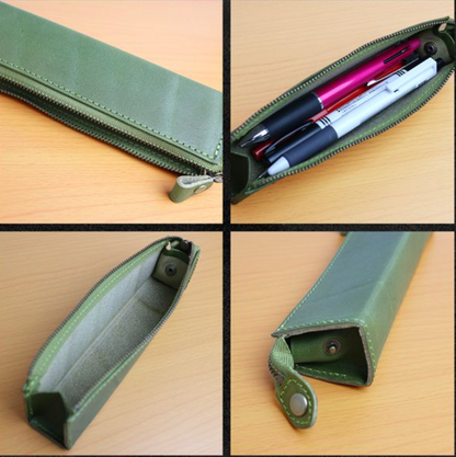 日本製栃木皮革Jeans 系列：極簡極輕便攜筆袋（真皮手作）