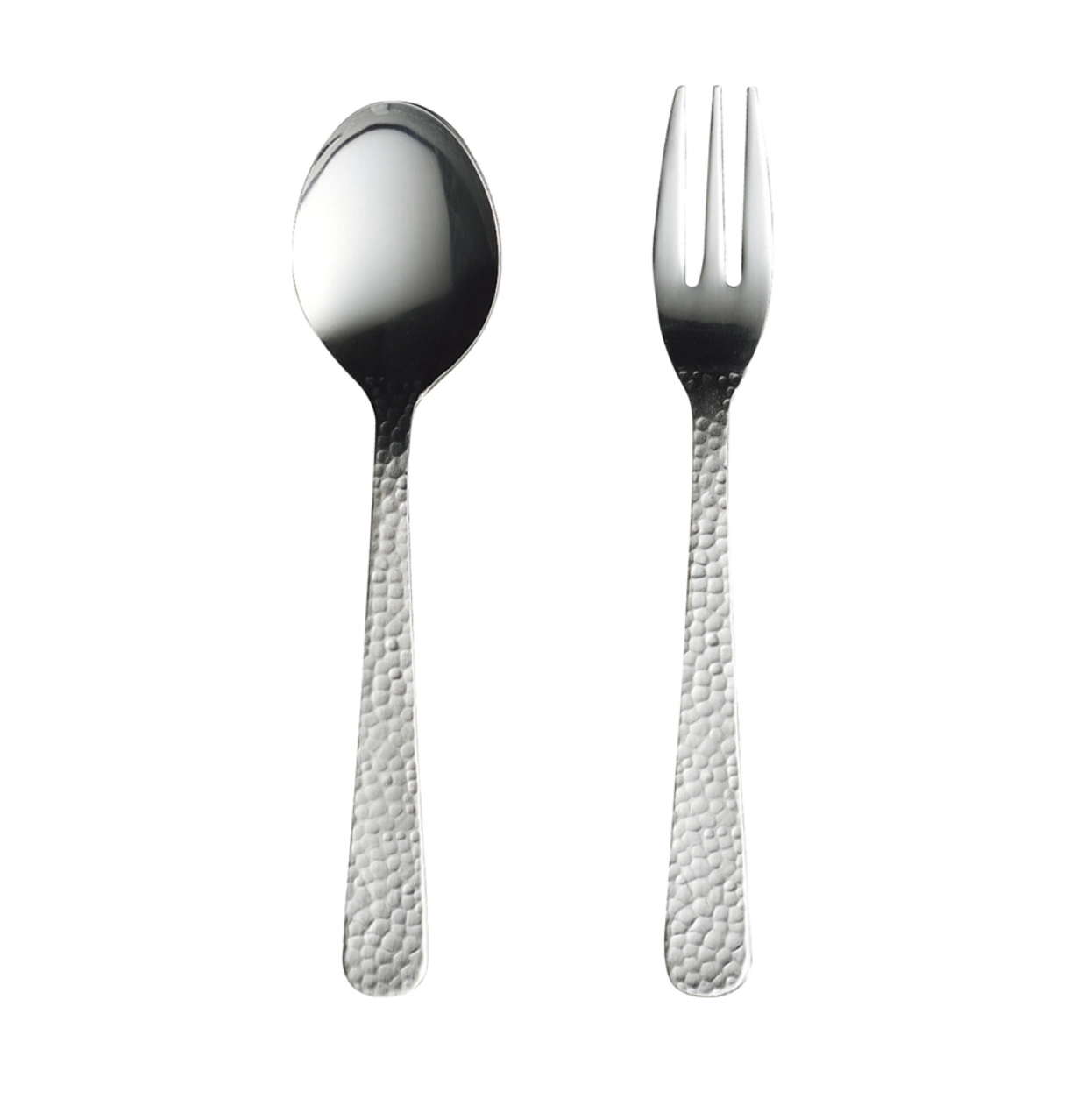 TSUBAME Hammered Teaspoon and Fork (2-Piece Set)