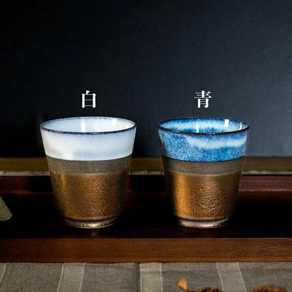 宇野家金色曜變手作茶杯（對杯禮盒裝）